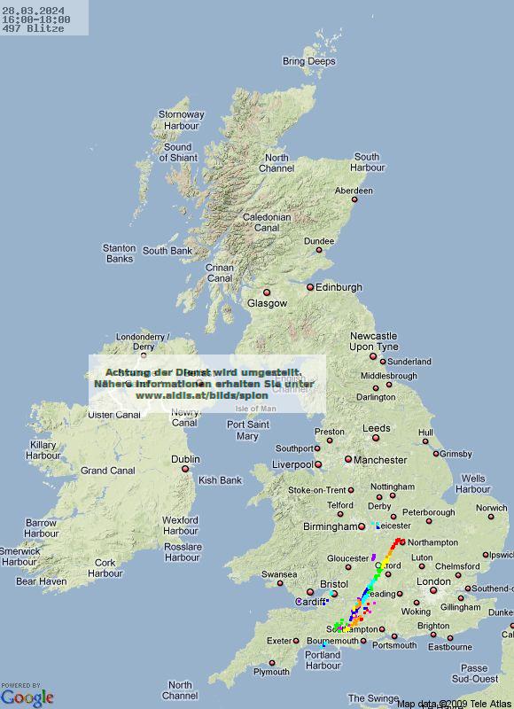 闪电 英国 17:00 UTC 3月29日