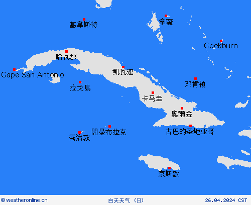 一览表 开曼群岛 中美洲 预报图
