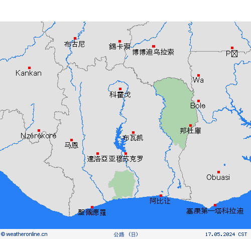 公路  科特迪瓦 非洲 预报图