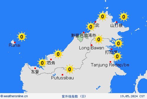 紫外线指数 文莱 亚洲 预报图