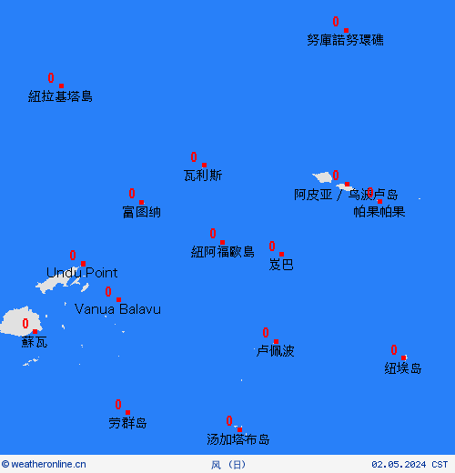 风 瓦利斯和富图纳 大洋洲 预报图