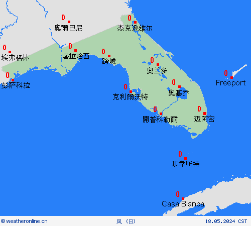 风 佛罗里达州 北美洲 预报图