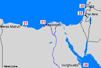 Egypt, Israel 水温图