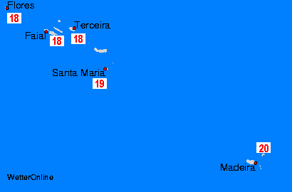 Azoren/Madeira 水温图