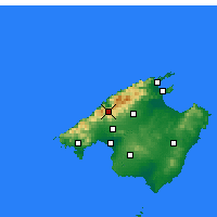 Nearby Forecast Locations - Alfabia Mtn Range - 图