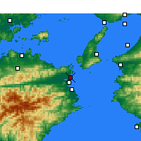 Nearby Forecast Locations - 德島 機場 - 图