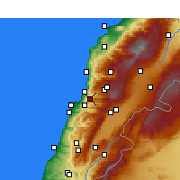 Nearby Forecast Locations - Bikfaya - 图