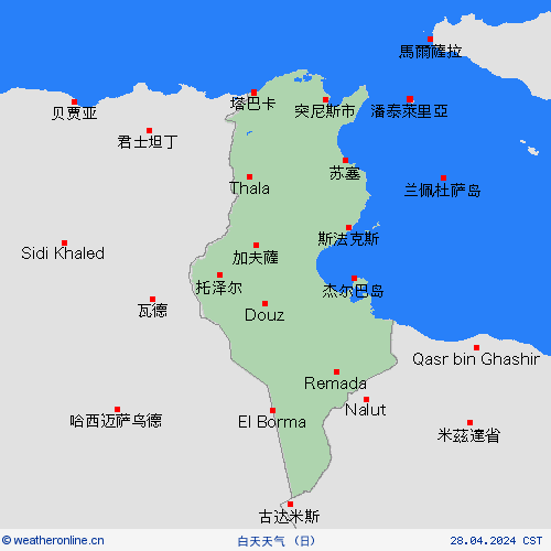 一览表 突尼斯 非洲 预报图