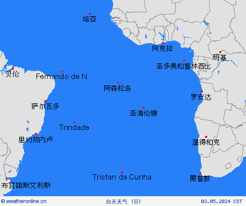 一览表 大西洋群岛 非洲 预报图