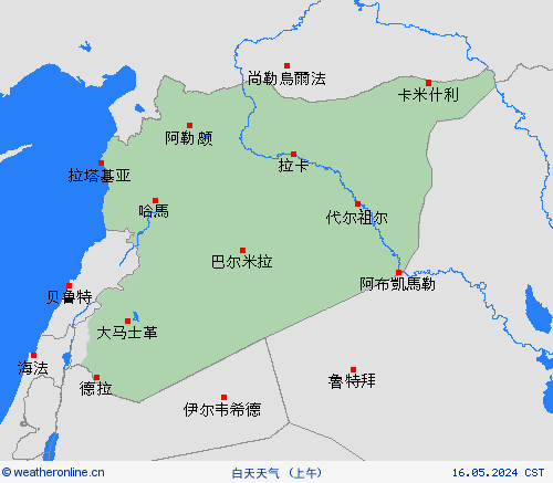 一览表 叙利亚 亚洲 预报图
