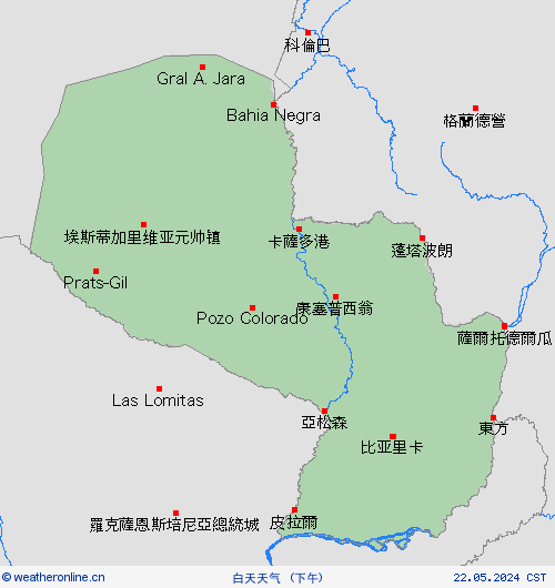 一览表 巴拉圭 南美洲 预报图