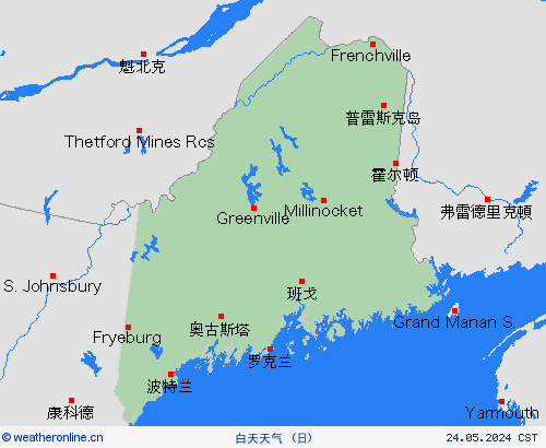 一览表 缅因州 北美洲 预报图