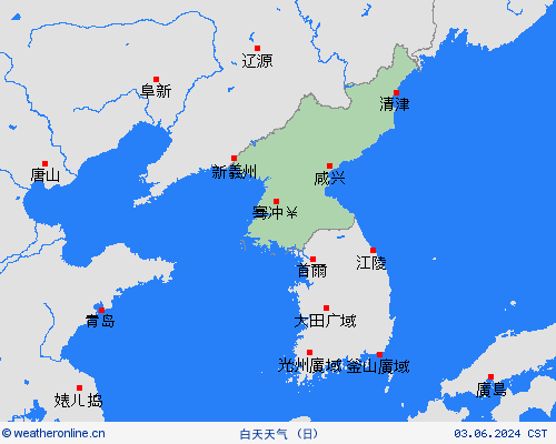 一览表 朝鲜 亚洲 预报图