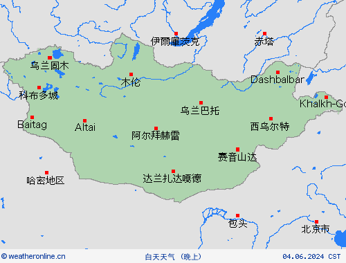 一览表 蒙古 亚洲 预报图