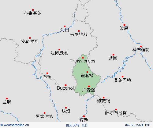 一览表 卢森堡 欧洲 预报图