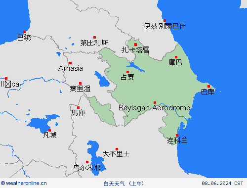 一览表 阿塞拜疆 亚洲 预报图