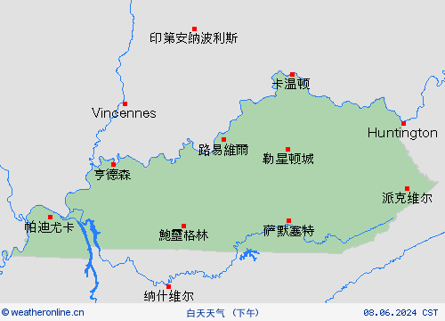 一览表 肯塔基州 北美洲 预报图