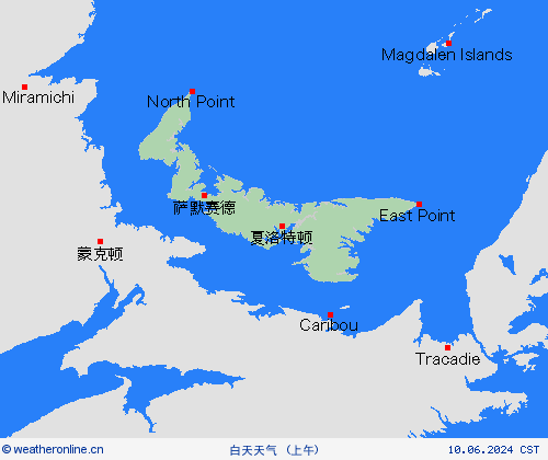 一览表 爱德华王子岛 北美洲 预报图