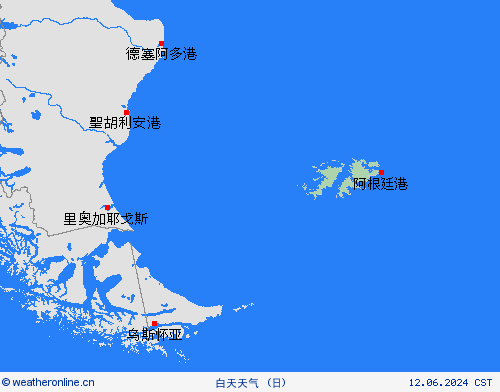 一览表 福克兰群岛 南美洲 预报图