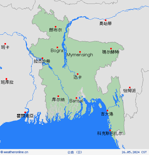 公路 孟加拉国 亚洲 预报图