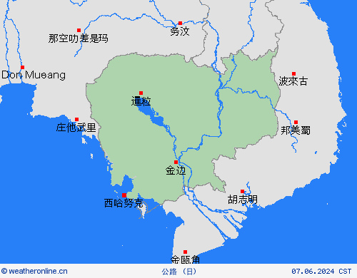 公路 柬埔寨 亚洲 预报图