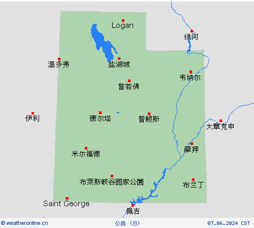 公路 犹他州 北美洲 预报图