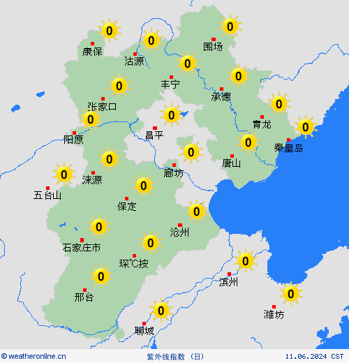 紫外线指数  欧洲 预报图