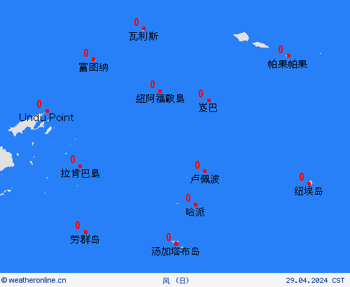 风 汤加群岛 大洋洲 预报图