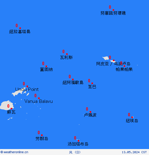 风 瓦利斯和富图纳 大洋洲 预报图