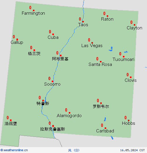 风 新墨西哥州 北美洲 预报图