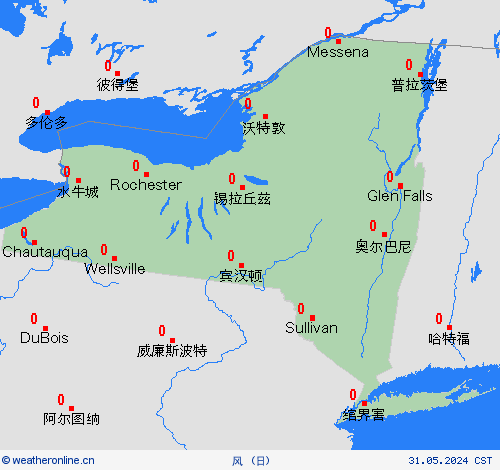 风 纽约州 北美洲 预报图