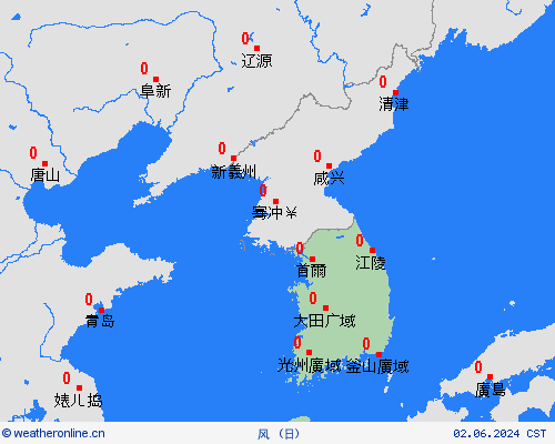 风 韩国 亚洲 预报图