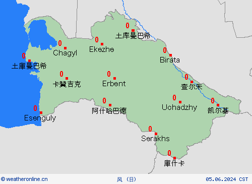 风 土库曼斯坦 亚洲 预报图