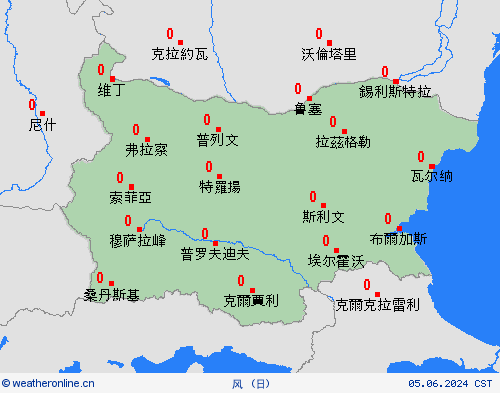 风 保加利亚 欧洲 预报图