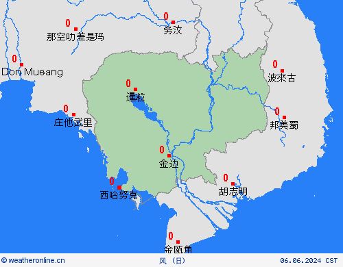 风 柬埔寨 亚洲 预报图