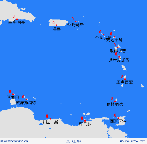 风 小安的列斯群岛 中美洲 预报图