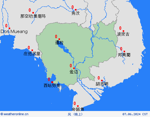 风 柬埔寨 亚洲 预报图