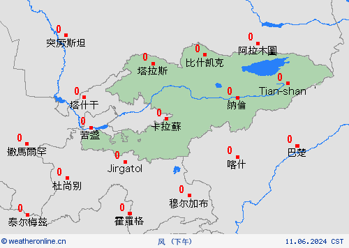 风 吉尔吉斯 亚洲 预报图